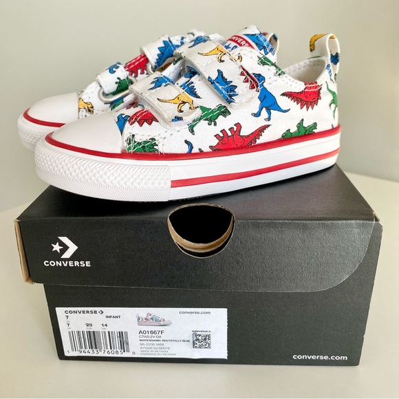 Converse Dinosaur Chuck Taylor All Star Toddler 7 New - Picture 9 of 10